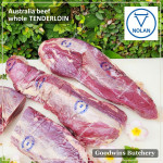 Beef Tenderloin frozen Australia (A) BUDGET steak cuts 2" 5cm price for 2pcs 600gr (eye fillet mignon daging sapi has dalam) brand NOLAN / McPHEE / CAG